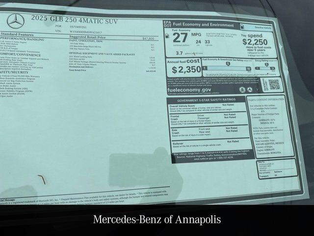 new 2025 Mercedes-Benz GLB 250 car, priced at $49,595