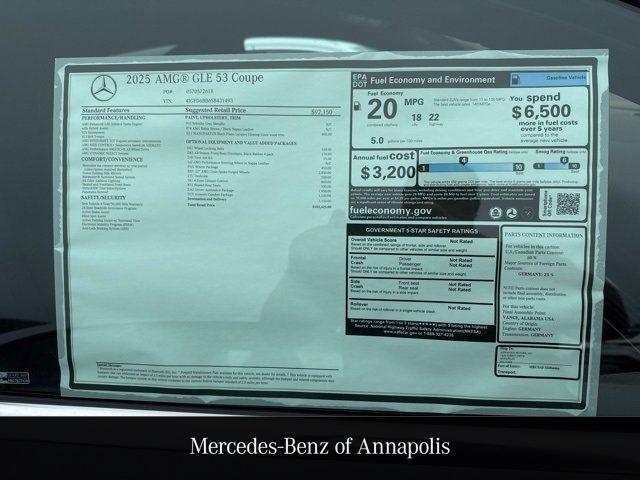 new 2025 Mercedes-Benz AMG GLE 53 car, priced at $102,425