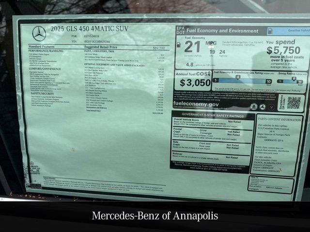 new 2025 Mercedes-Benz GLS 450 car, priced at $101,920