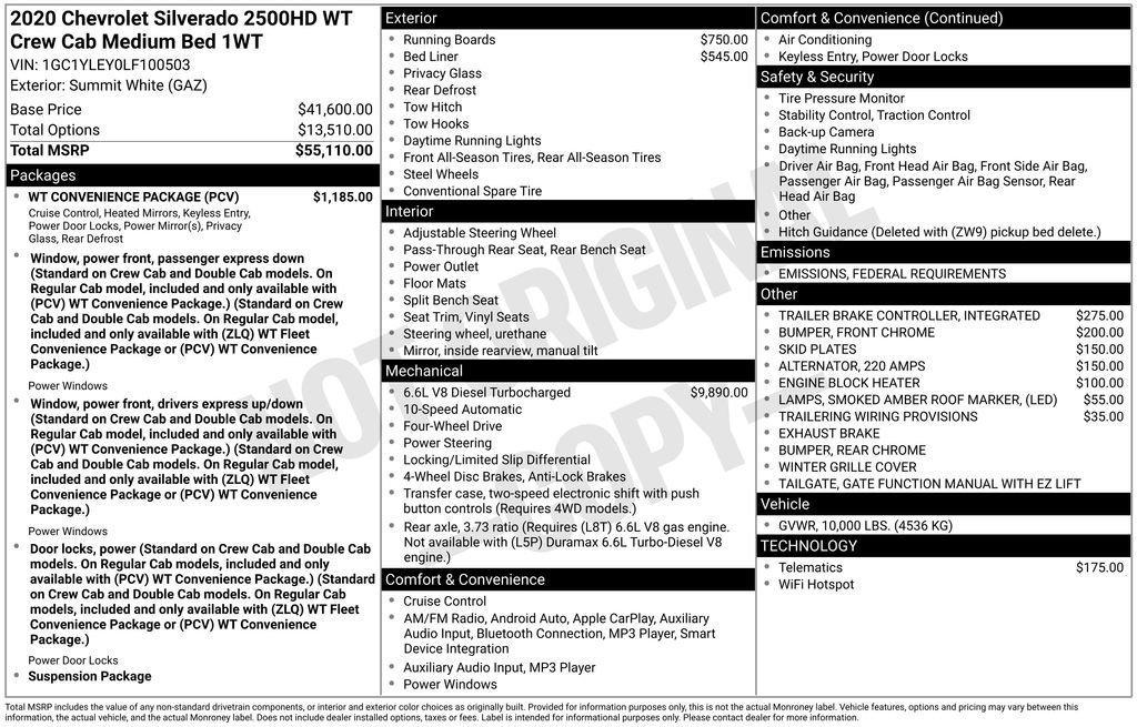 used 2020 Chevrolet Silverado 2500 car, priced at $23,628