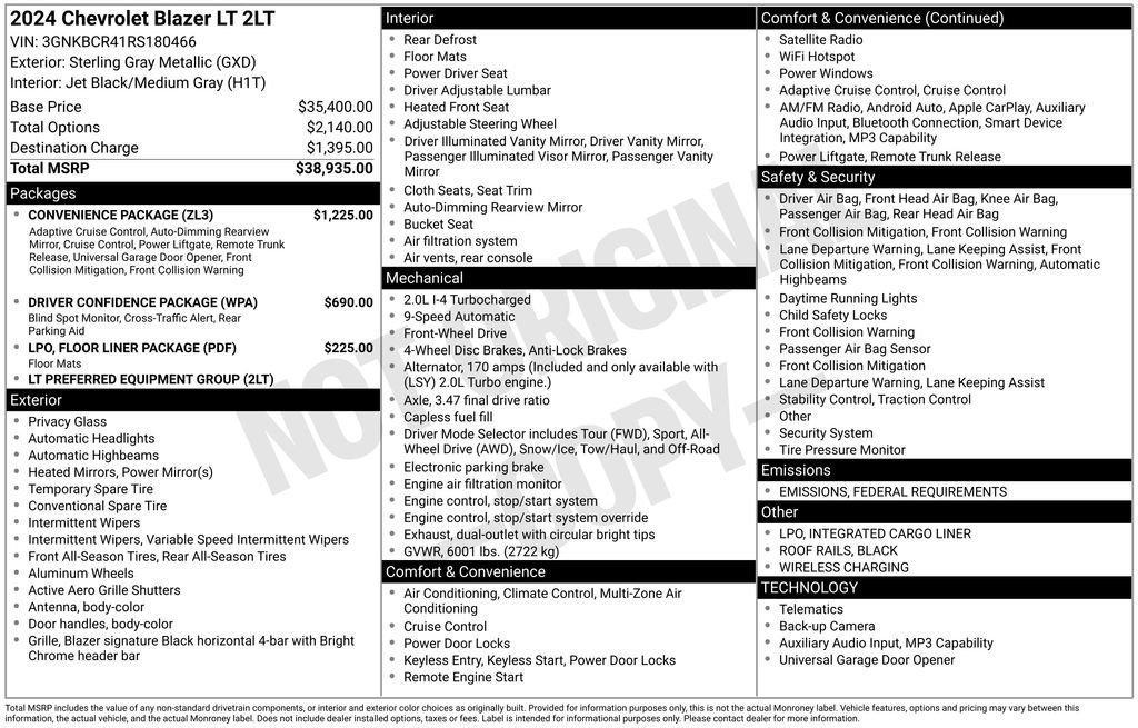 used 2024 Chevrolet Blazer car, priced at $24,831