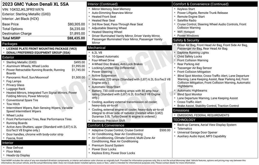 used 2023 GMC Yukon XL car, priced at $64,883