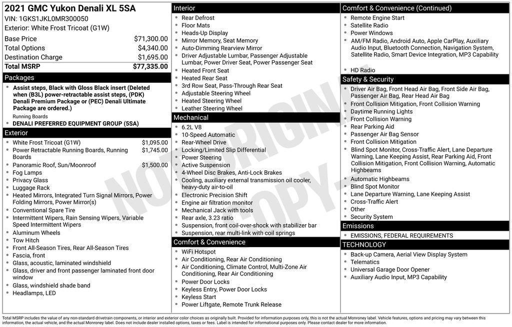 used 2021 GMC Yukon XL car, priced at $46,442