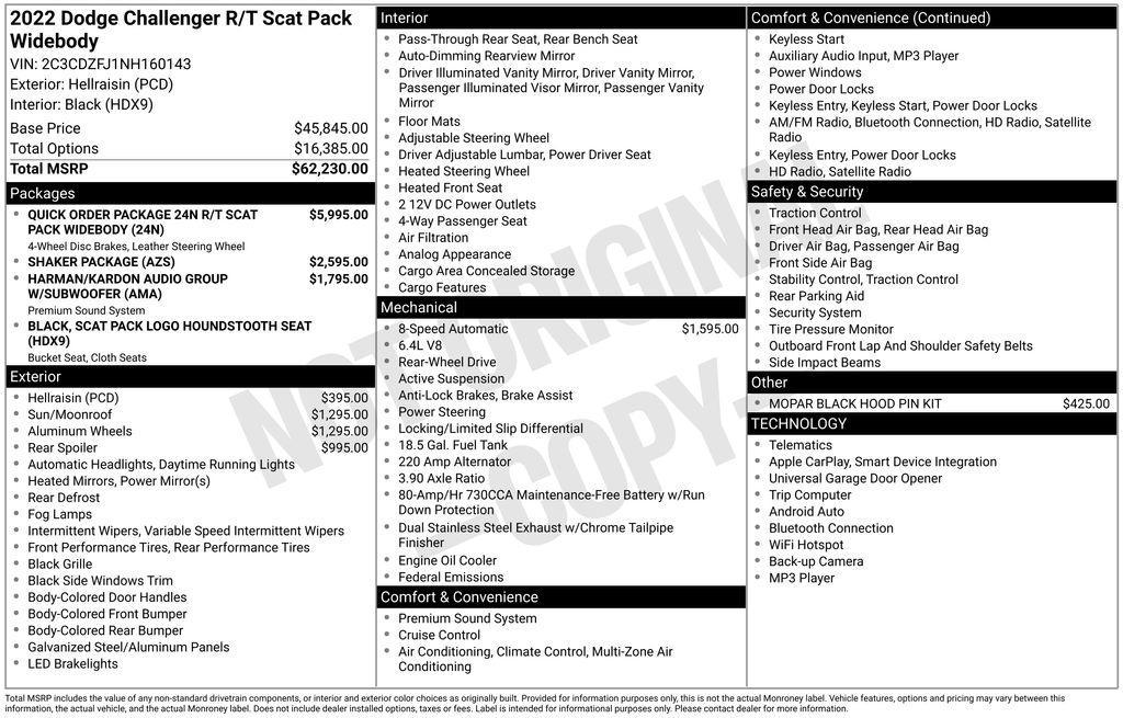 used 2022 Dodge Challenger car, priced at $43,729