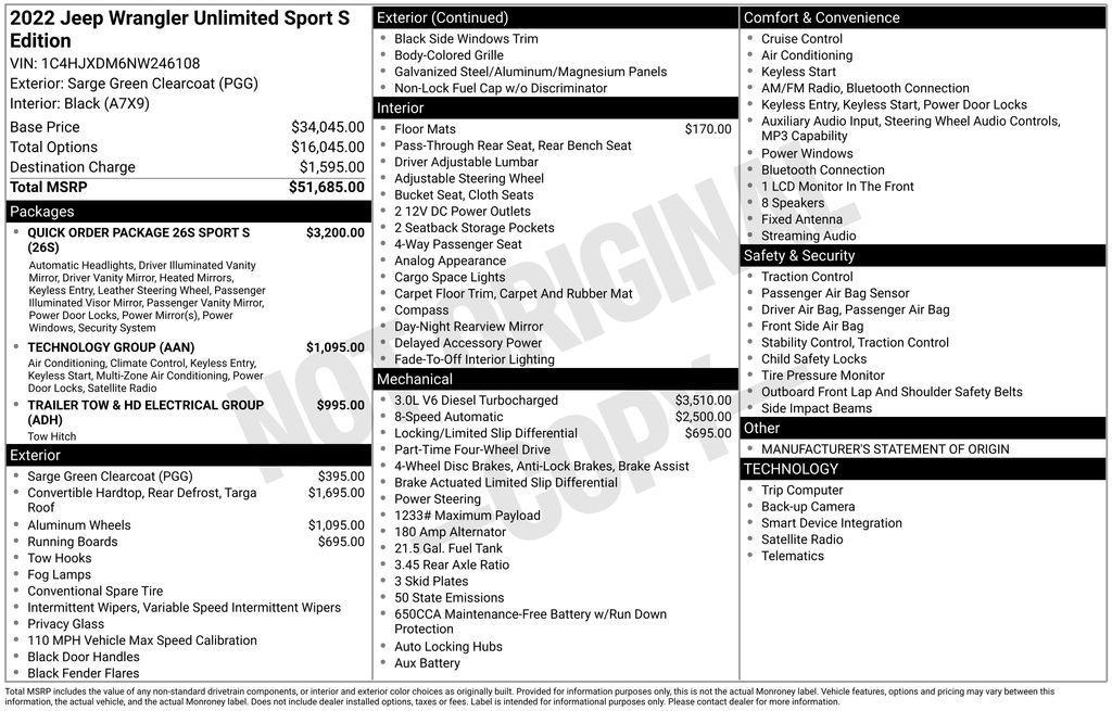 used 2022 Jeep Wrangler Unlimited car, priced at $29,500