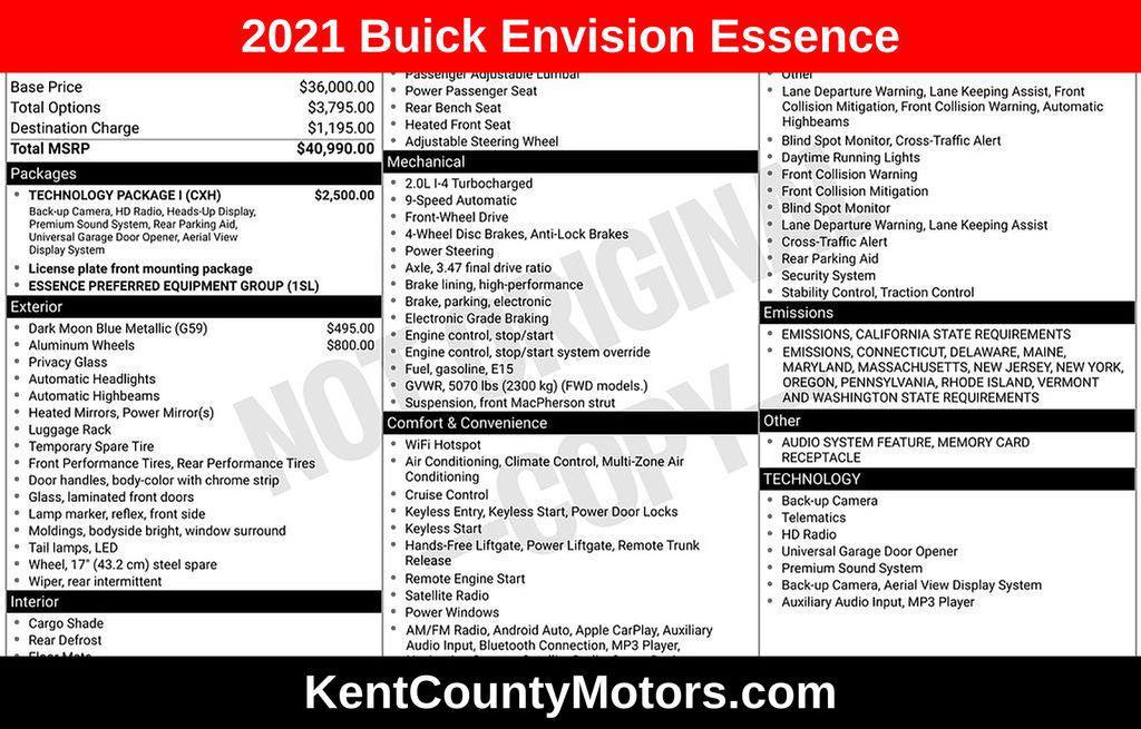 used 2021 Buick Envision car, priced at $21,800