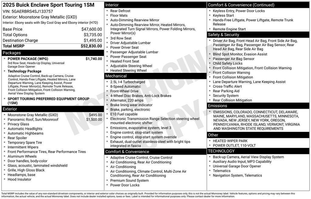 used 2025 Buick Enclave car, priced at $44,000