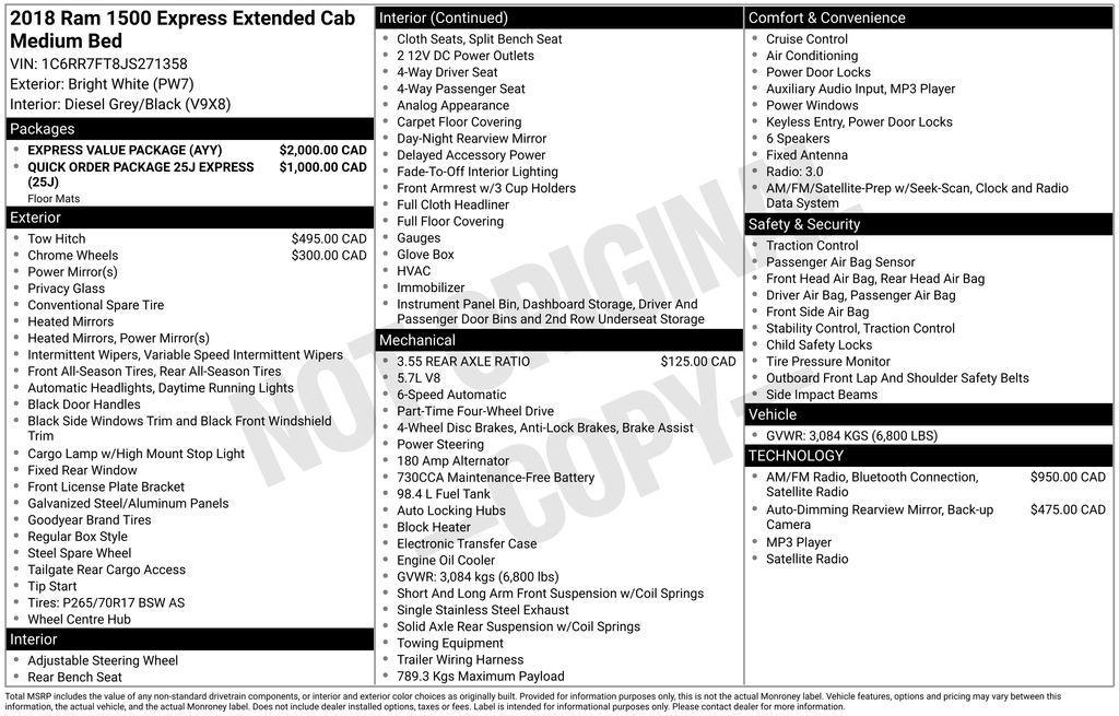 used 2018 Ram 1500 car, priced at $23,500