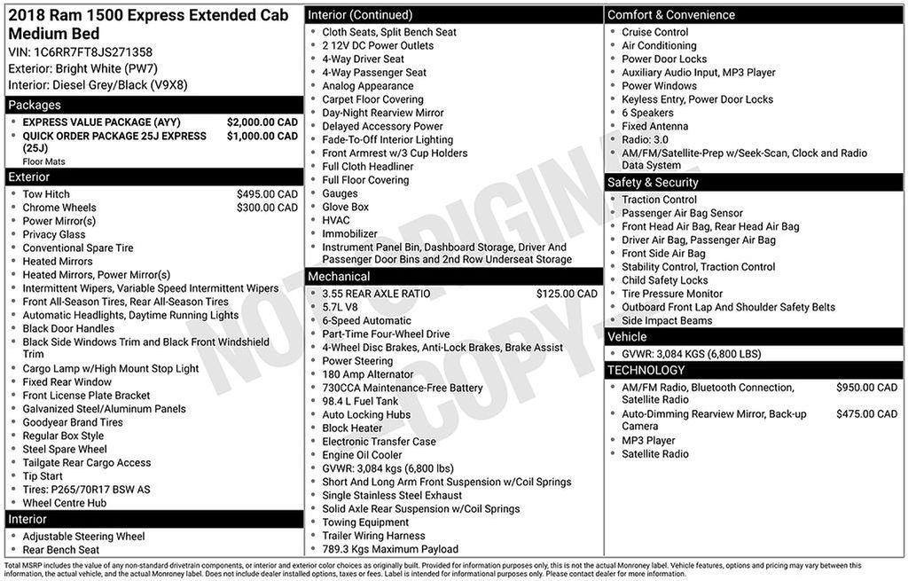 used 2018 Ram 1500 car, priced at $23,500
