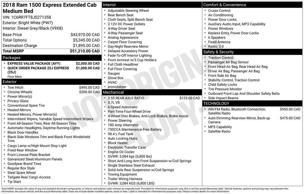 used 2018 Ram 1500 car, priced at $23,500