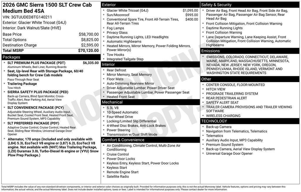 new 2026 GMC Sierra 1500 car, priced at $63,370