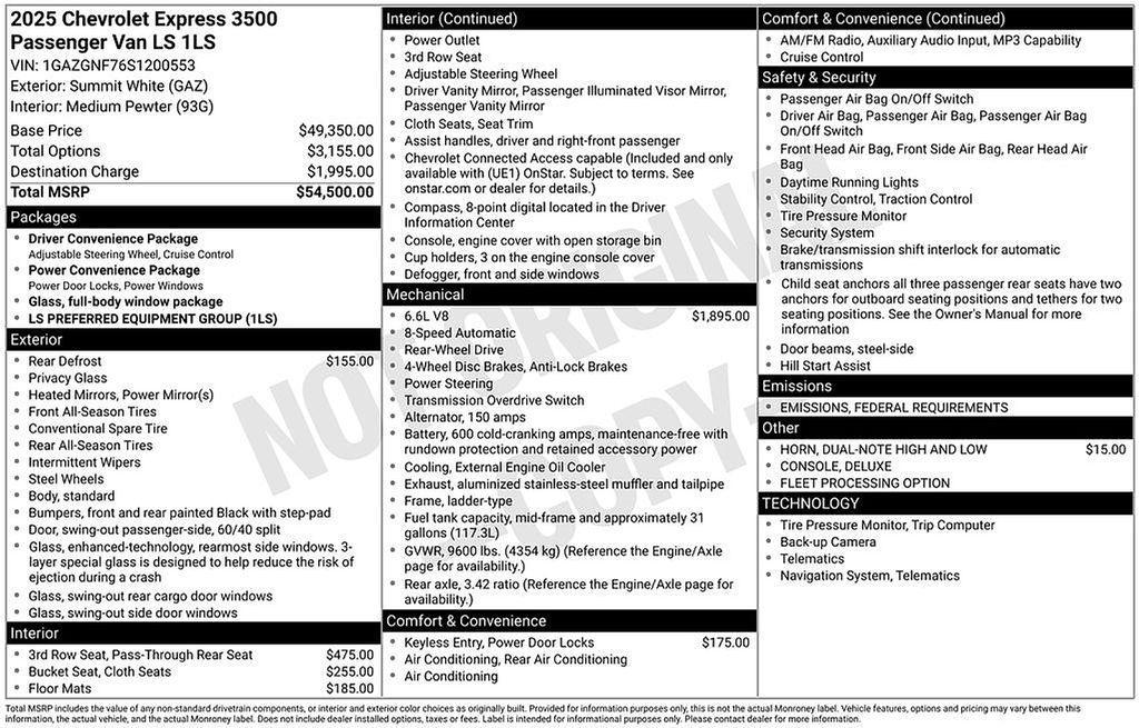 used 2025 Chevrolet Express 3500 car