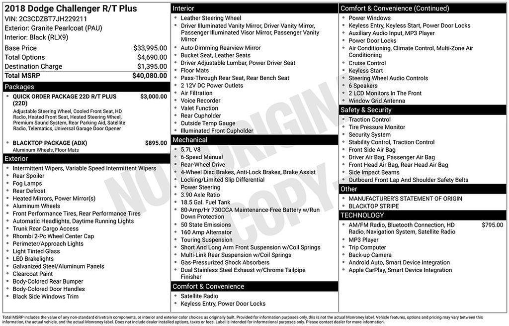 used 2018 Dodge Challenger car, priced at $21,000