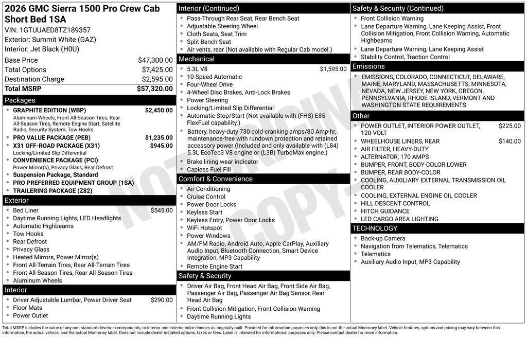 new 2026 GMC Sierra 1500 car, priced at $51,470