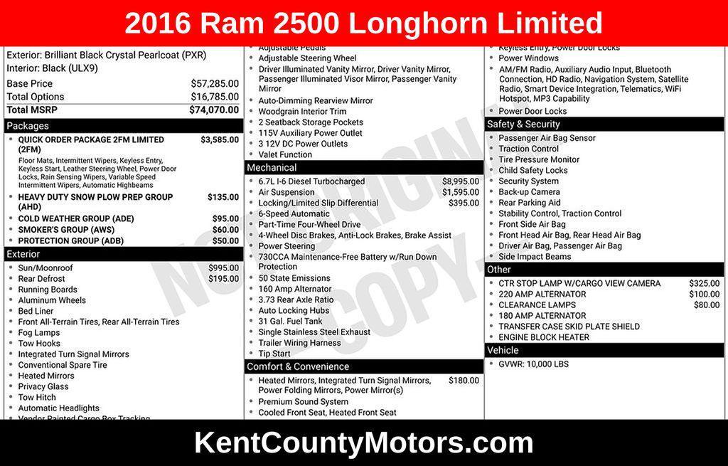 used 2016 Ram 2500 car, priced at $40,000