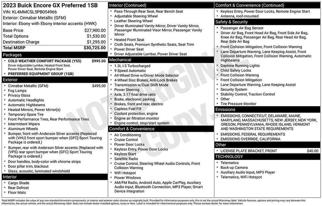 used 2023 Buick Encore GX car, priced at $22,500