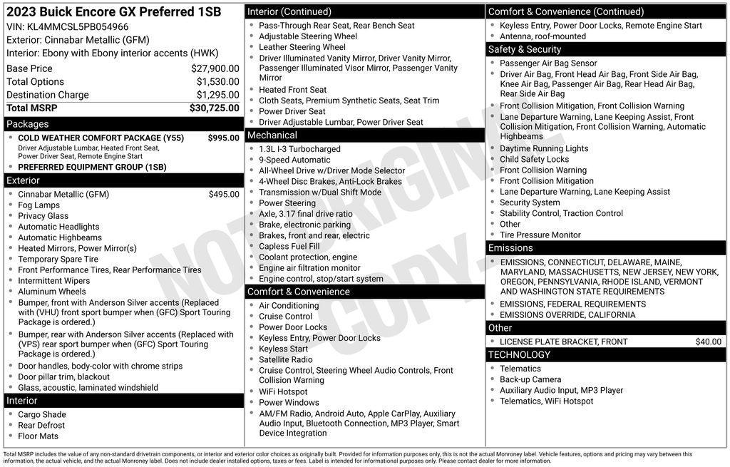 used 2023 Buick Encore GX car, priced at $22,500