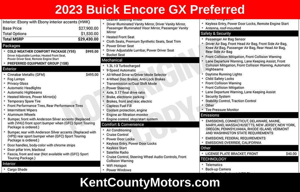 used 2023 Buick Encore GX car, priced at $22,500
