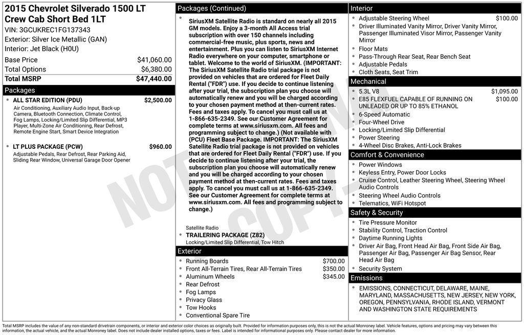 used 2015 Chevrolet Silverado 1500 car, priced at $21,000