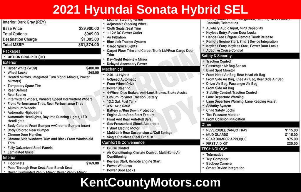 used 2021 Hyundai Sonata Hybrid car