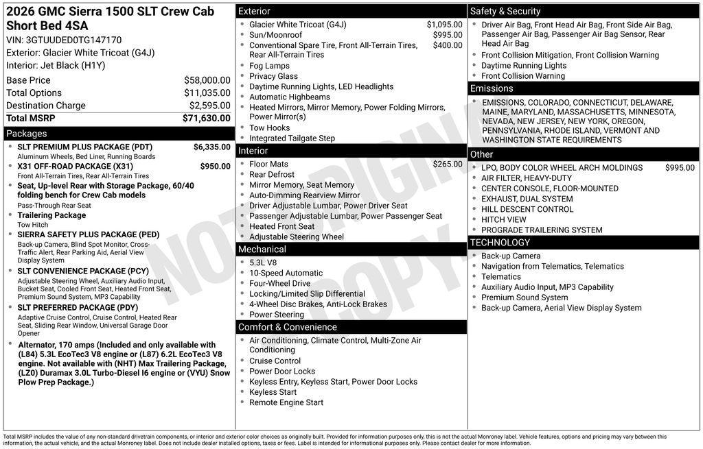 new 2026 GMC Sierra 1500 car, priced at $64,280