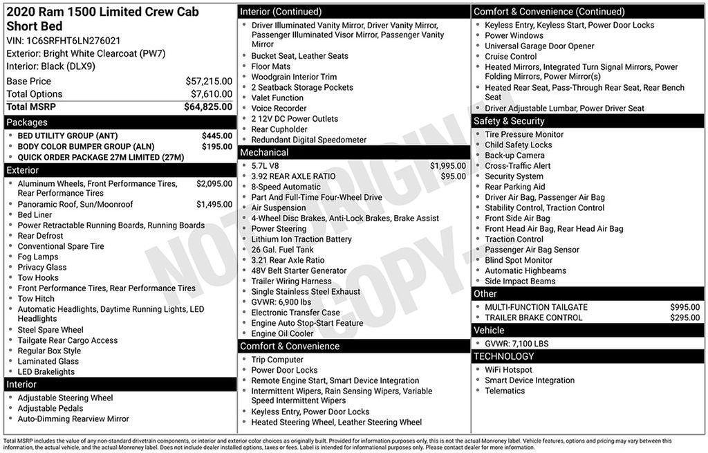 used 2020 Ram 1500 car, priced at $39,500