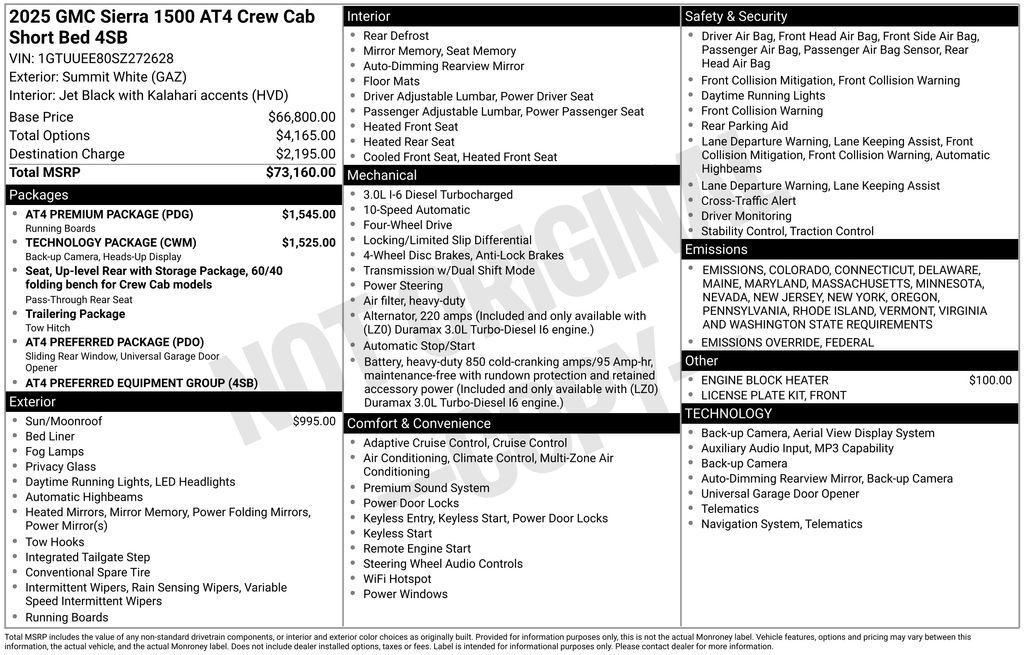 new 2025 GMC Sierra 1500 car, priced at $63,750