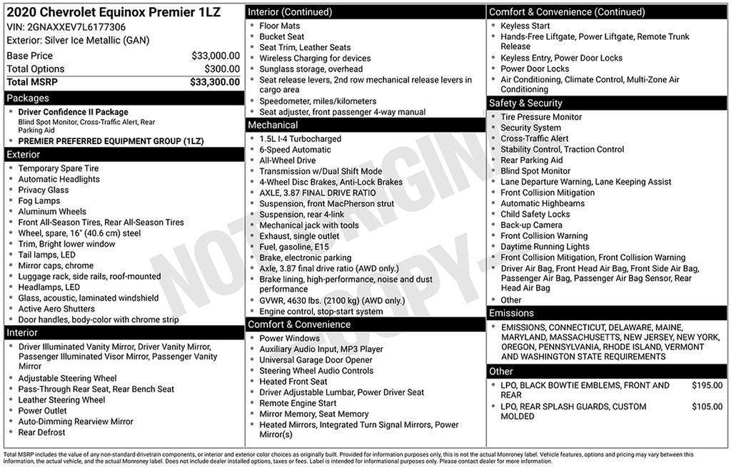 used 2020 Chevrolet Equinox car, priced at $20,000