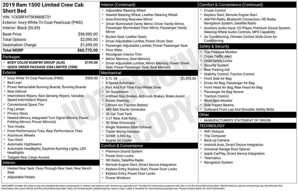used 2019 Ram 1500 car, priced at $32,500