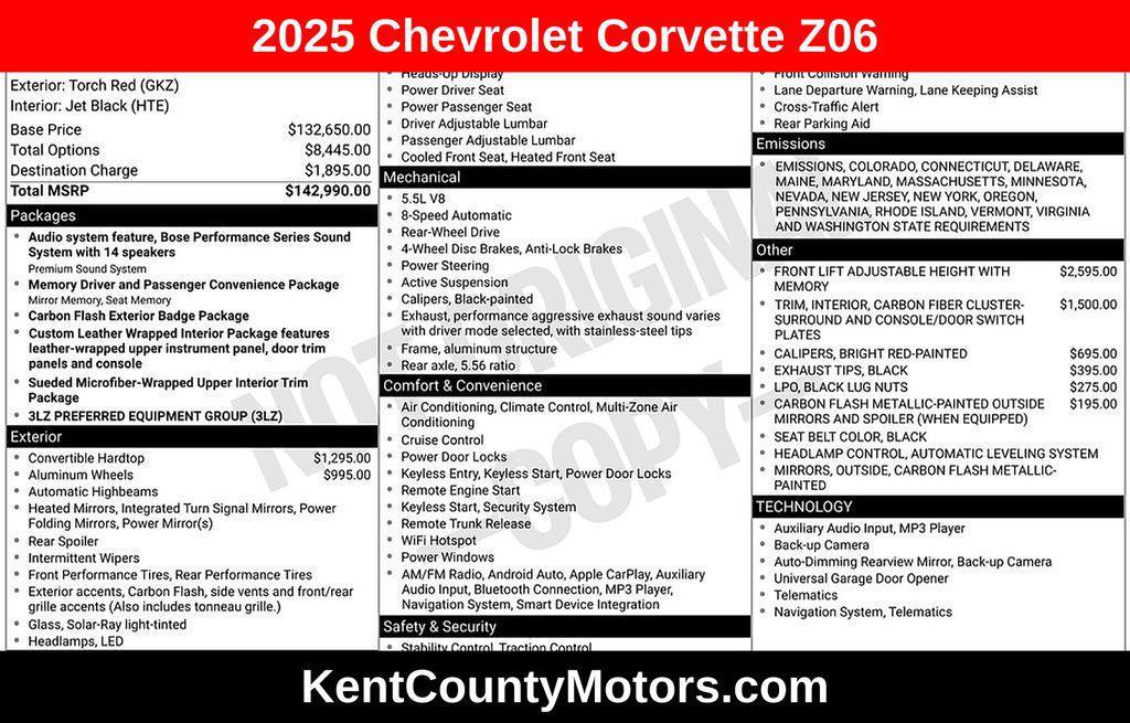 used 2025 Chevrolet Corvette car, priced at $133,900