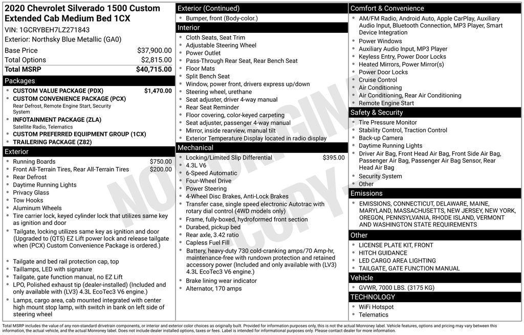 used 2020 Chevrolet Silverado 1500 car, priced at $27,446