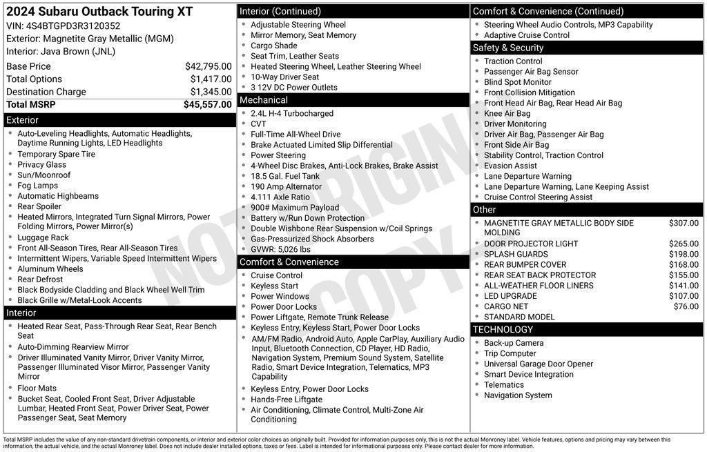 used 2024 Subaru Outback car, priced at $29,800