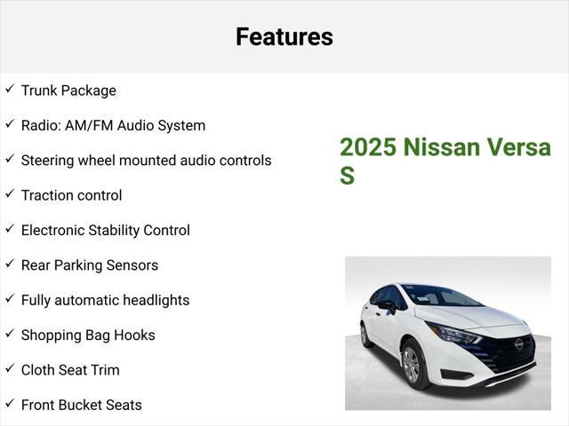 new 2025 Nissan Versa car, priced at $20,457
