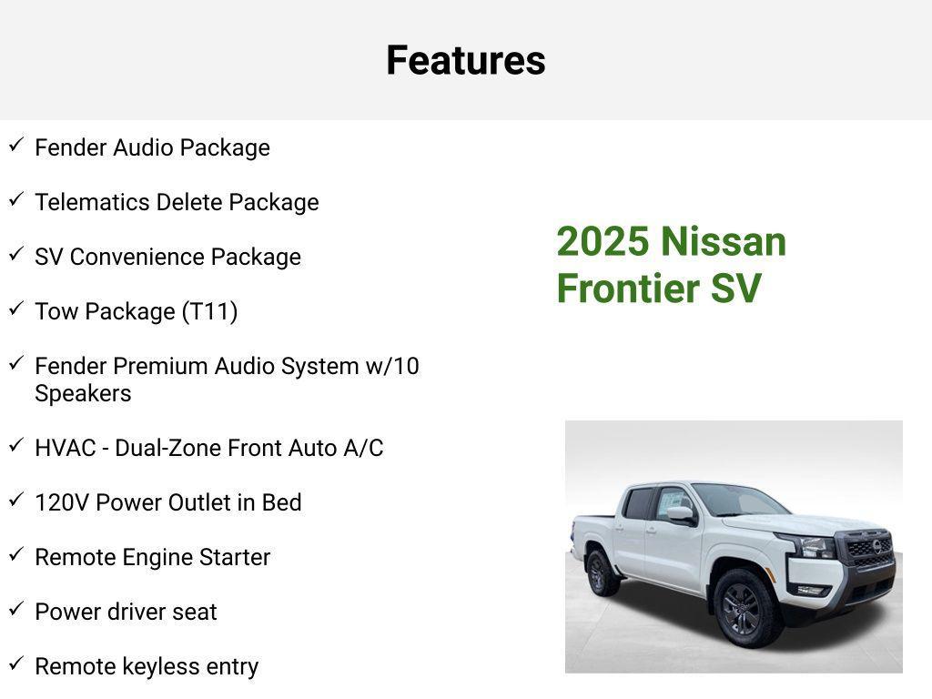 new 2025 Nissan Frontier car, priced at $34,424