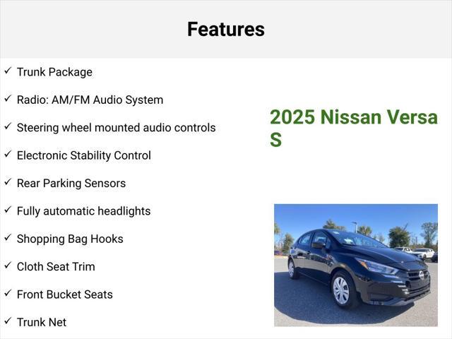 new 2025 Nissan Versa car, priced at $20,014