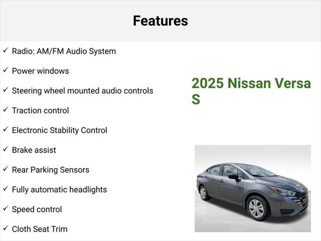 new 2025 Nissan Versa car, priced at $20,776