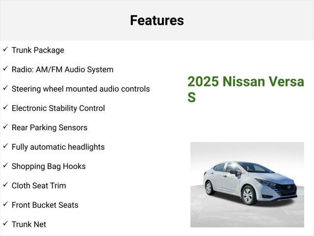 new 2025 Nissan Versa car, priced at $20,457