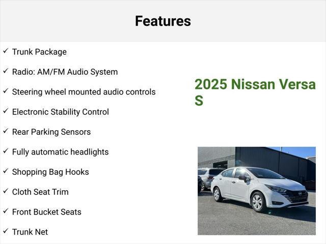 new 2025 Nissan Versa car, priced at $20,292