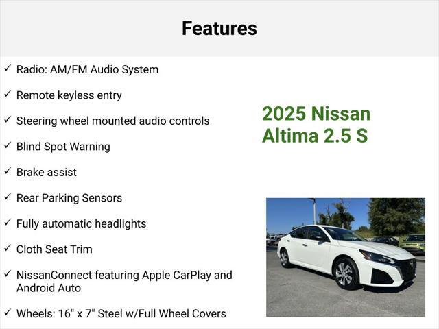 new 2025 Nissan Altima car, priced at $26,552