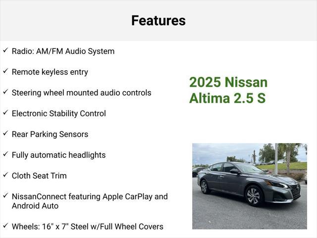 new 2025 Nissan Altima car, priced at $26,552