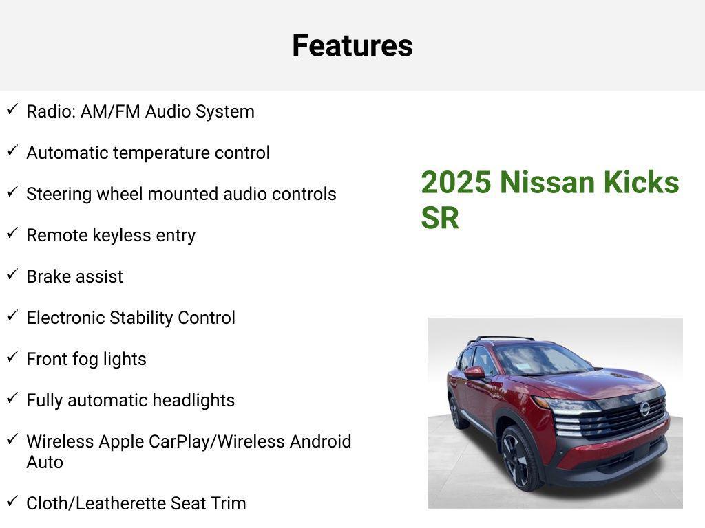 new 2025 Nissan Kicks car, priced at $28,568