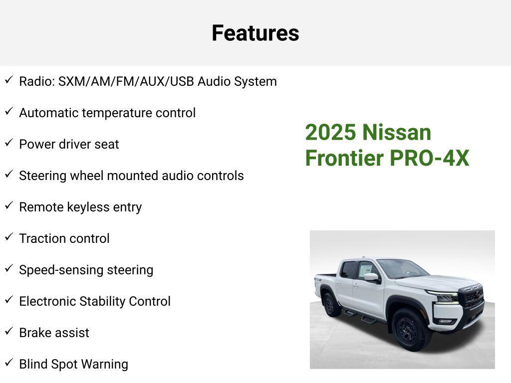new 2025 Nissan Frontier car, priced at $40,668