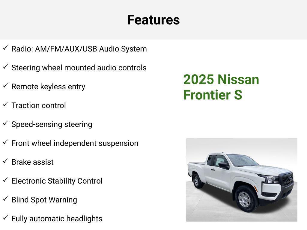 new 2025 Nissan Frontier car, priced at $28,514