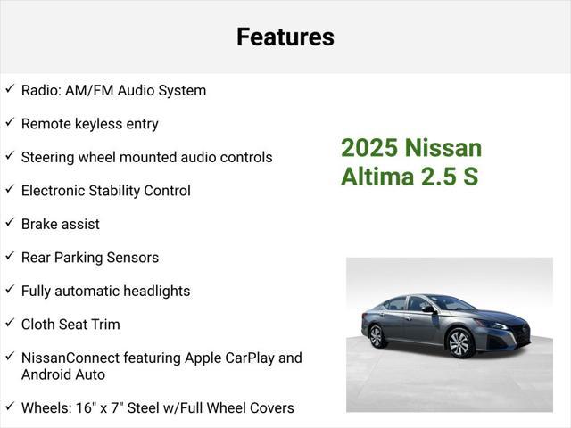 new 2025 Nissan Altima car, priced at $26,889