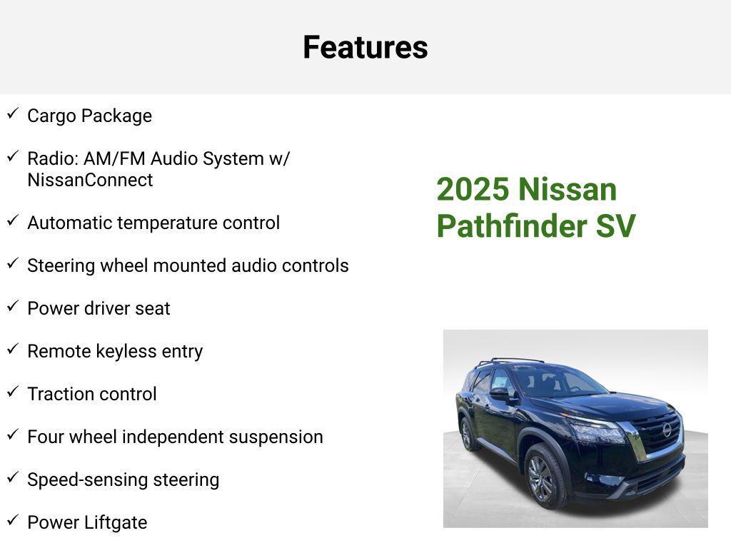 new 2025 Nissan Pathfinder car, priced at $38,497