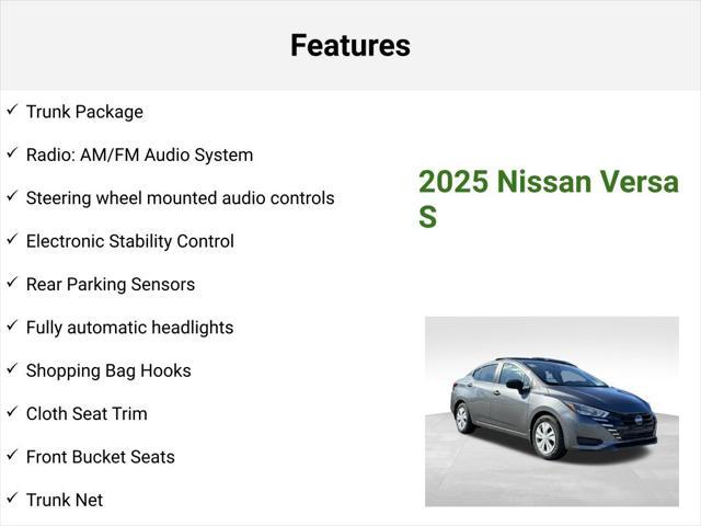 new 2025 Nissan Versa car, priced at $20,535