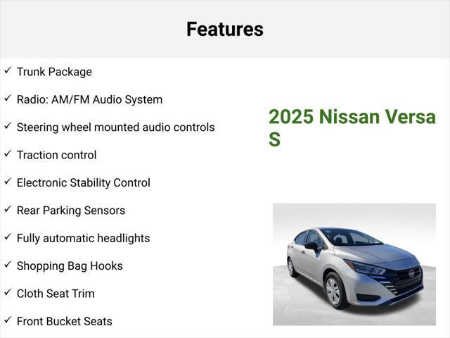 new 2025 Nissan Versa car, priced at $20,457