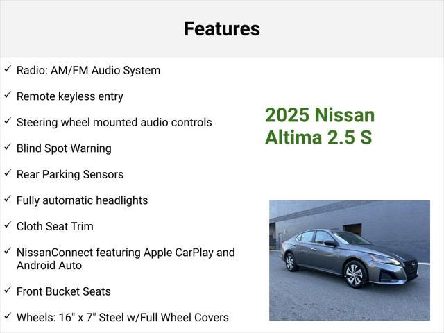 new 2025 Nissan Altima car, priced at $26,552