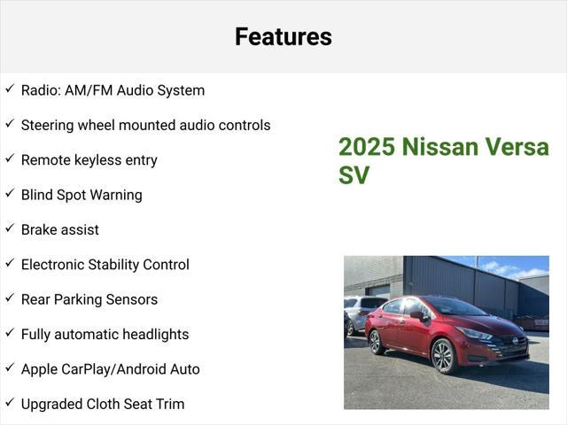 new 2025 Nissan Versa car, priced at $22,263