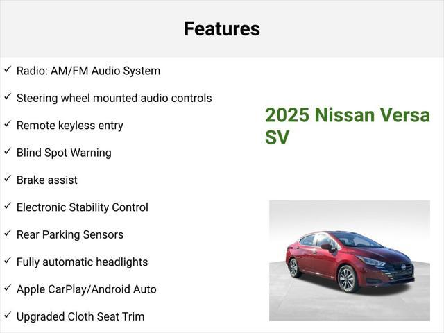 new 2025 Nissan Versa car, priced at $22,103